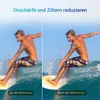 A split image showing a surfer before and after image optimization, demonstrating the reduction of blur and shake. Produktbild-Vorschau
