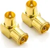 deleyCON 90° IEC Winkeladapter Winkelstecker Set Vergoldet Produktbild-Vorschau 1
