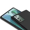 A black phone case is shown on a white background, with a portion of a smartphone visible underneath. Produktbild-Vorschau