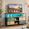 Mobile TV INONEFT con 4 cassetti in tessuto e illuminazione Anteprima dell’immagine prodotto 1