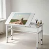 Table à dessin Zimilo blanche, bureau réglable en hauteur Voir les images du produit 2
