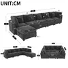 Merax 6-Sitzer XXL L Form Ecksofa, Modulsofa mit Produktbild-Vorschau 4