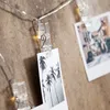 LED Clip Lichterkette - 10 Wäscheklammern für Fotos - warmweiße LED - 1,35m - Batterie - transparent Produktbild-Vorschau