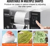 A commercial snow ice cream maker is shown with text overlays and three example dessert shapes. Náhled obrázku produktu