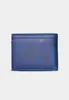 A blue bifold wallet with a world map design. Produktbild-Vorschau