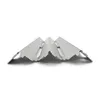 A metal heat shield for a grill, viewed from the side. Produktbild-Vorschau