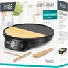 The image shows the packaging of a Teesa crepe maker, with the product itself prominently displayed on the front. Produktbild-Vorschau