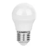 A studio shot of a white LED light bulb with a silver screw base, isolated on a white background. Produktbild-Vorschau