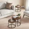Couchtisch 2er Set Rund Beistelltisch Loft Design 2 in 1 Produktbild-Vorschau 3