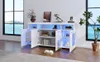 Sideboard - 140x40x70 cm weiß - Hochglanz & LED-Licht - 3 Produktbild-Vorschau 17