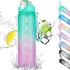 CodiCile Trinkflasche 1L mit Strohhalm, Zeitmarkierung, Produktbild-Vorschau 1