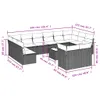 vidaXL 13-tlg. Garten-Sofagarnitur mit Kissen Schwarz Poly Produktbild-Vorschau 3