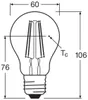 A technical drawing of an LED light bulb with dimensions indicated. Anteprima dell’immagine prodotto