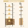 Diagram showing the dimensions and weight capacity of a bookshelf with a cabinet. Podgląd zdjęcia produktu