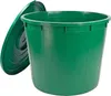 A green plastic water butt with its lid placed next to it, on a white background. Náhled obrázku produktu