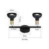 A product image with dimensions shown for a black and wood ceiling light fixture. Voir les images du produit