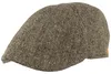 Mayser 6-teilige melierte Flatcap Paddy Woll-Strukturstoff in schwarz