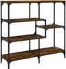 vidaXL Stolik konsola dąb wędzony 103x32x95 cm materiał Podgląd zdjęcia produktu 6