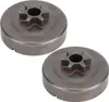 Two metal chainsaw clutch sprockets are shown against a white background. Produktbild-Vorschau