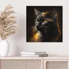 DEQORI Hybrid Leinwand Bild 50x50 cm 'Goldener Katzenglanz' Produktbild-Vorschau 4