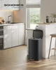 Songmics LTB01BK Mülleimer 30L mit Pedal Stahl Soft-Close Produktbild-Vorschau 2