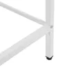 Close-up of the white metal frame of a shelving unit, focusing on a leg and connecting screws. Produktbild-Vorschau