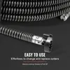 Close-up of a drain cleaning auger with text overlay highlighting ease of use. Náhľad obrázku produktu