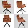 Duhome Esszimmerstuhl 360° Drehbar Loungesessel Chenille Produktbild-Vorschau 6