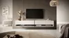 A modern living room with a wall-mounted TV and media console. Anteprima dell’immagine prodotto