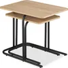 Relaxdays Satztisch, 2er Set, Holzoptik, Metall, eckiger Produktbild-Vorschau 5