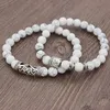 2-teiliges Armband mit Buddha Kopf, Naturstein, Damen Produktbild-Vorschau 2