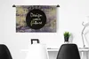 MuchoWow® Wandteppich Wandbehang Zitat - Schwarz - Gold - Produktbild-Vorschau 4