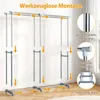 COSTWAY Appendiabiti a 2 file, appendiabiti su rotelle, 2 Anteprima dell’immagine prodotto 8