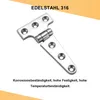 2 Stück Robuste T-Scharniere für Boote, 316 Edelstahl, Produktbild-Vorschau 3