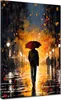 Night Mann mit Regenschirm Leinwandbild Wandbild Kunstdruck Produktbild-Vorschau 1
