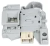 A close-up studio shot of a gray dishwasher door lock mechanism. Produktbild-Vorschau