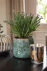 Clayre & Eef Blumentopf Ø 11x10 cm Grün Keramik Blätter Produktbild-Vorschau 2