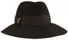Borsalino eleganter breiter Haarfilz Traveller Claudette in schwarz