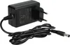 A black power adapter with a coiled black cable and a circular connector. Produktbild-Vorschau