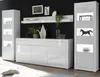 Wohnwand "Nobile" in Hochglanz weiß und Stone Design grau Produktbild-Vorschau 1