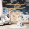 Muralo Vlies Fototapete FLUGZEUG Mond Sterne Wolken Nacht Produktbild-Vorschau 8