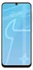 A smartphone screen displaying the time and date, with a light blue background and a subtle graphic overlay. Produktbild-Vorschau