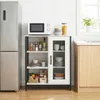 COSTWAY Sideboard Holz, Küchenschrank mit Tür, Ablagen & Produktbild-Vorschau 7
