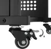 A close-up view of a black caster wheel with a locking mechanism and a 360-degree rotation indicator. Produktbild-Vorschau
