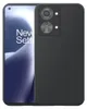A black phone case is shown on a white background, with a portion of a smartphone screen visible on the left. Produktbild-Vorschau