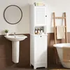 A bathroom scene featuring a white storage cabinet, sink, and bathtub. Anteprima dell’immagine prodotto