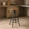 Sgabello da bar regolabile in stile vintage con poggiapiedi Anteprima dell’immagine prodotto 2