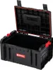 A black tool box with the lid open, showing the inside of the box. The box has red clasps and a red seal around the lid. Náhled obrázku produktu