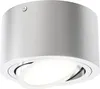 A close-up studio shot of a silver LED ceiling light. Voir les images du produit