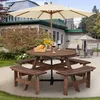 KOMFOTTEU Gartentischset für 8 Personen, Picknicktisch Set Produktbild-Vorschau 2